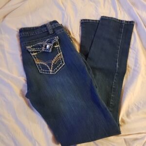 Kids Blue Denim Jeans with Embellished Pocket